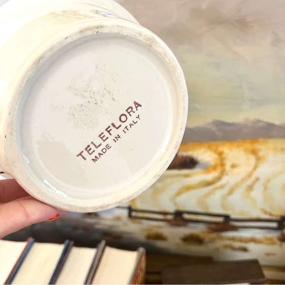 Vintage Hand Painted Oversized Mug Bowl Or Candle Stick Holder Teleflora - Picture 5 of 7